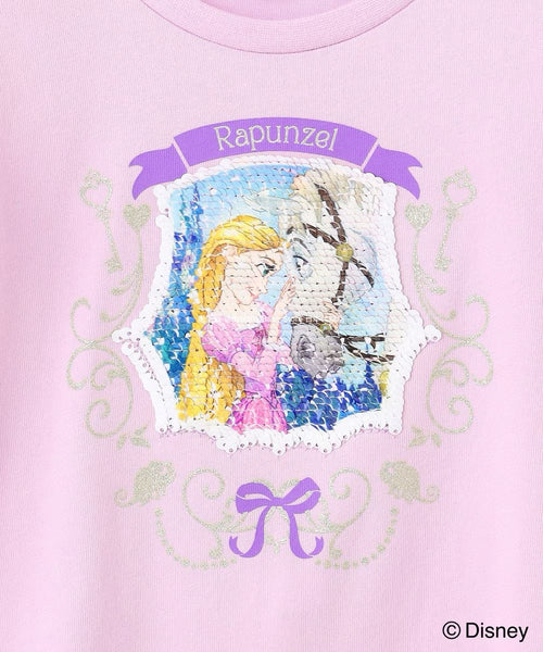 日本童裝 aF#a325 x Disney 公主珠片上衣 100-140cm 女童款 夏季 TOPS
