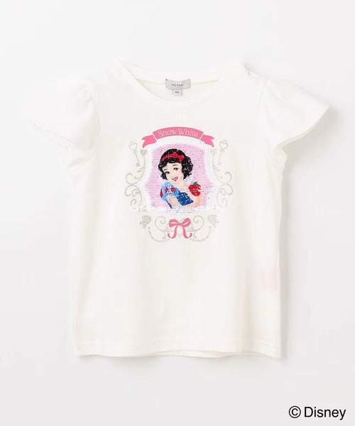 日本童裝 aF#a325 x Disney 公主珠片上衣 100-140cm 女童款 夏季 TOPS