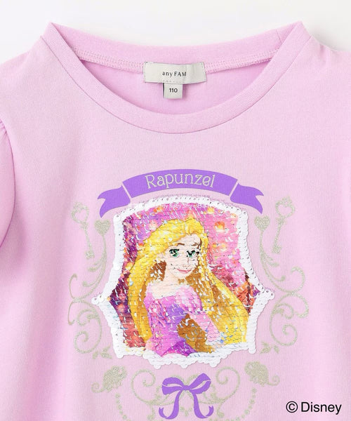 日本童裝 aF#a325 x Disney 公主珠片上衣 100-140cm 女童款 夏季 TOPS