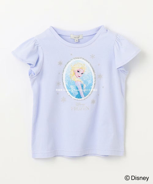 日本童裝 aF#a325 x Disney 公主珠片上衣 100-140cm 女童款 夏季 TOPS