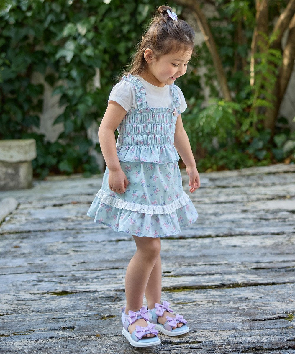 Japanese children's clothing aF#a325 floral two-piece suit 110-160cm girls summer TOPS 