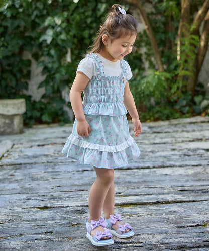Japanese children's clothing aF#a325 floral two-piece suit 110-160cm girls summer TOPS 