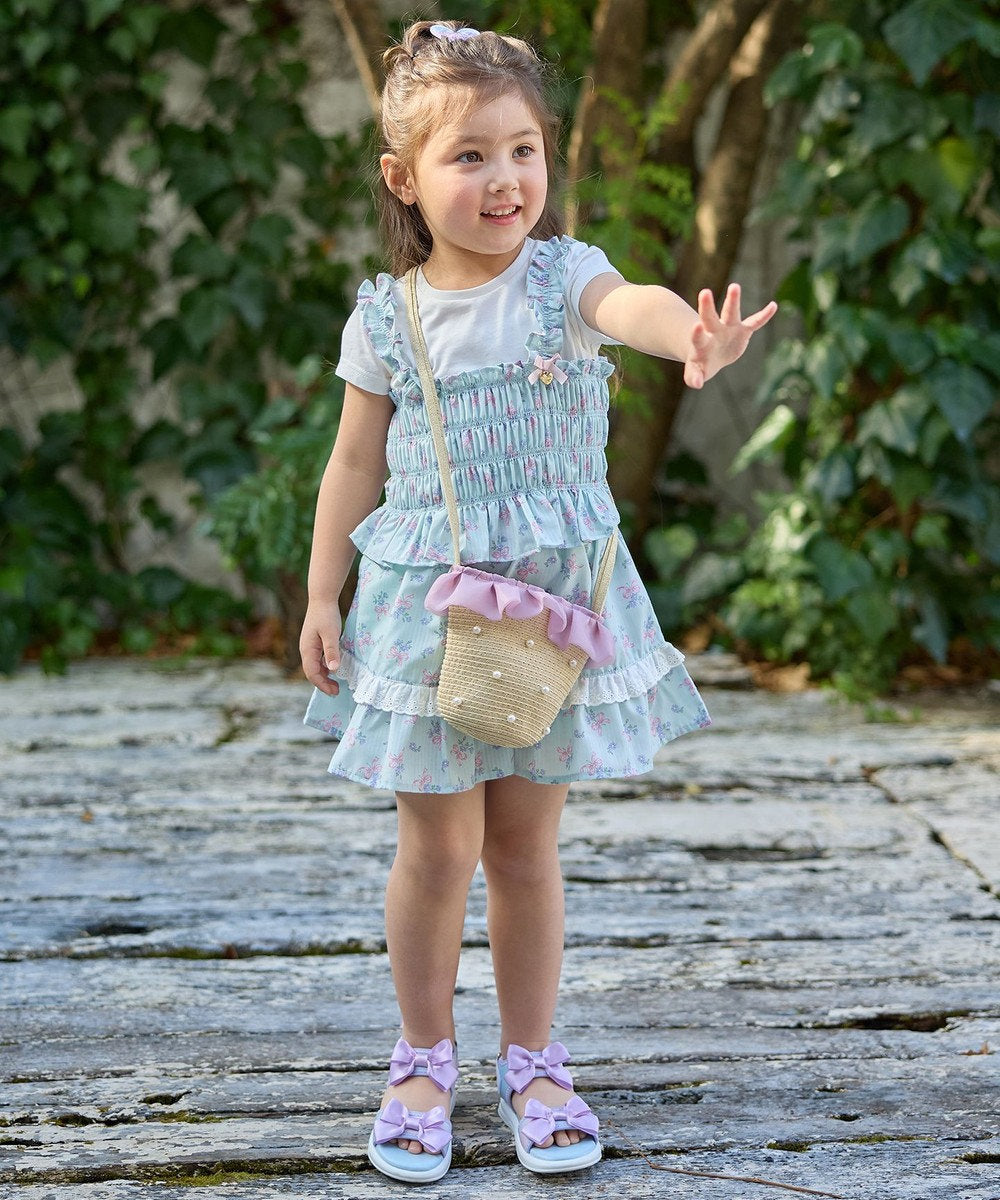 Japanese children's clothing aF#a325 floral short skirt 110-160cm girls summer SKIRTS 