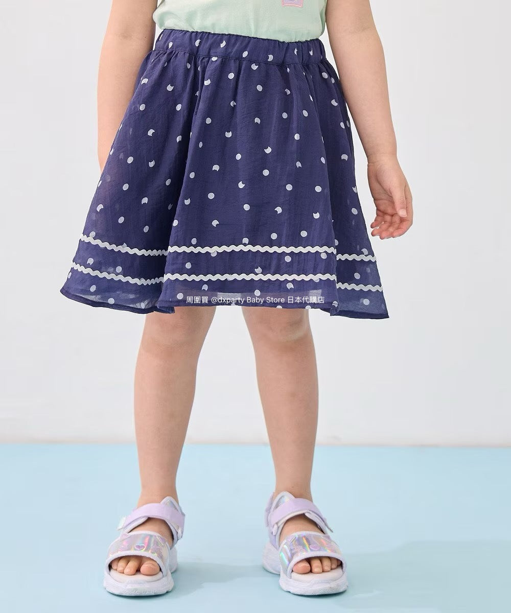 Japanese children's clothing aF#a325 cat x polka dot skirt 110-160cm girls summer SKIRTS 
