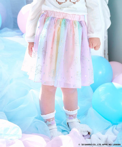 Japanese children's clothing aF#a325 Little Twin Stars mesh skirt 100-140cm girls summer SKIRTS 
