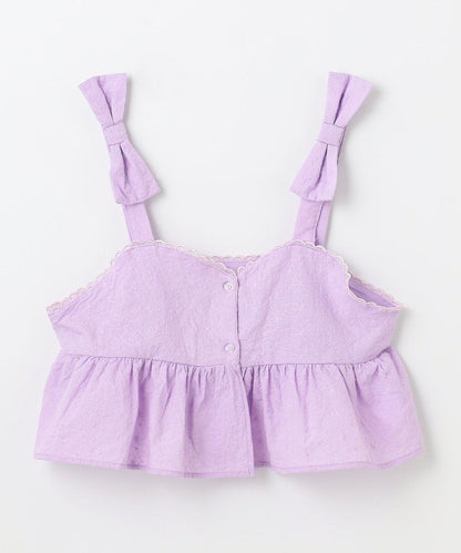 日本童裝 aF#a325 蝴蝶結吊帶上衣兩件套裝 110-160cm 女童款 夏季 TOPS