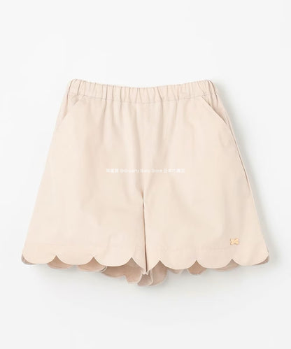 Japanese children's clothing aF#a325 scalloped hem shorts 100-160cm girls summer PANTS 
