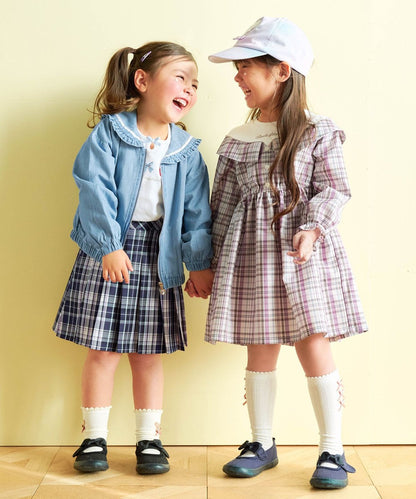 Japanese children's clothing aF#a325 cute embroidery pattern top 110-160cm girls summer TOPS 
