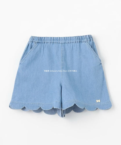 Japanese children's clothing aF#a325 scalloped hem shorts 100-160cm girls summer PANTS 