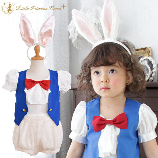 Alice in Wonderland White Rabbit Costume (100-140cm) for Kids Halloween Cosplay Costume for Boys Halloween Ghost Special 