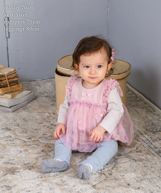 Japanese children's clothing panpantutu floral chiffon bubble vest 70-100cm girls newborn baby summer TOPS 