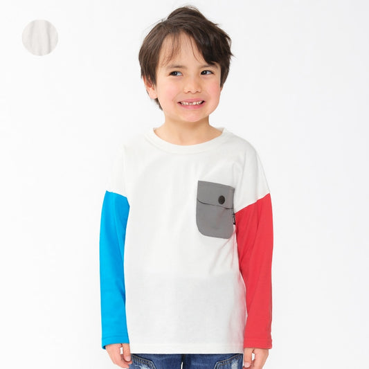 Daddy Oh Daddy Japanese-Made Two-Color Sleeve Tops (90-130cm) for Boys Summer 