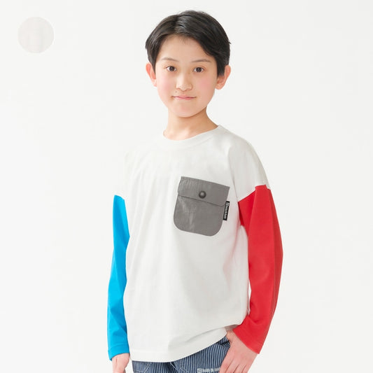 Daddy Oh Daddy Japanese-Made Two-Color Sleeve Top (140-160cm) for Boys Summer 