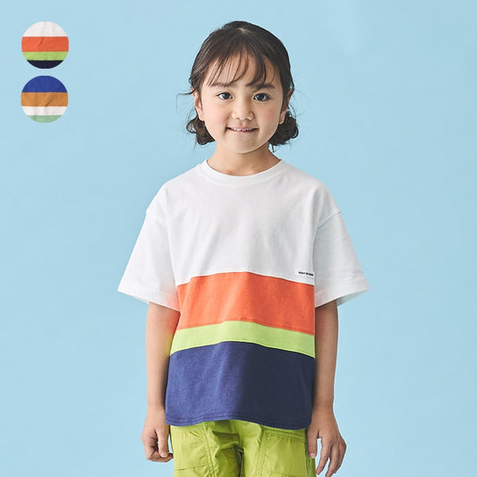 Daddy Oh Daddy Japanese-made striped short-sleeved tops (90-130cm) for boys and girls (summer tops) 