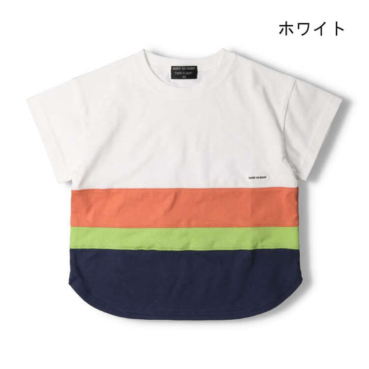 Daddy Oh Daddy Japanese-made striped short-sleeved tops (90-130cm) for boys and girls (summer tops)