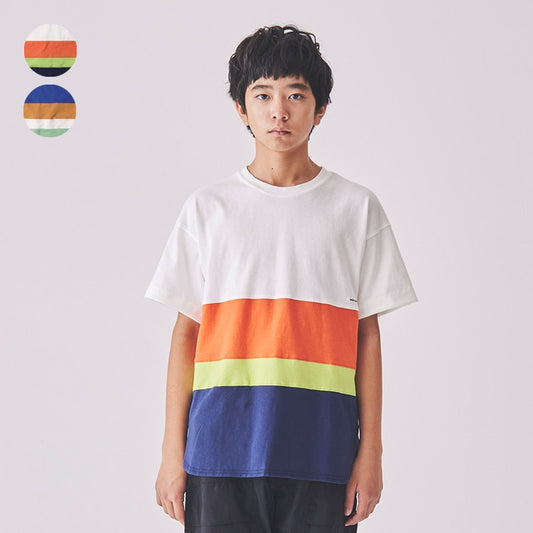 Daddy Oh Daddy Japanese-made striped short-sleeved tops (140-160cm) for boys and girls (summer TOPS) 