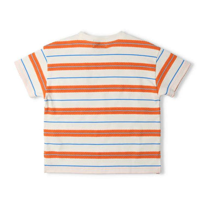 Daddy Oh Daddy Japanese-made denim pocket striped top (90-130cm) for boys and girls (summer TOPS) 