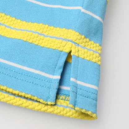 Daddy Oh Daddy Japanese-made denim pocket striped top (90-130cm) for boys and girls (summer TOPS) 