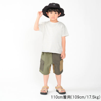 Daddy Oh Daddy Japanese-made 3D logo print short-sleeved tops (90-130cm) for boys and girls (summer tops) 