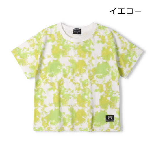 Daddy Oh Daddy Japanese-made gradient tie-dye print short-sleeved top (90-130cm) for boys and girls (summer TOPS) 