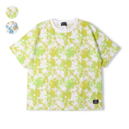 Daddy Oh Daddy Japanese-made gradient tie-dye print short-sleeved top (140-160cm) for boys and girls (summer TOPS) 