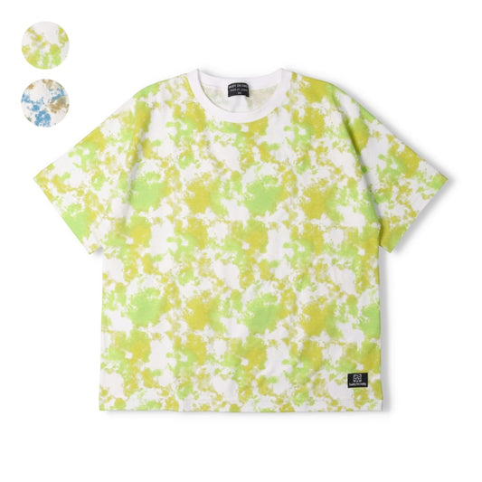 Daddy Oh Daddy Japanese-made gradient tie-dye print short-sleeved top (140-160cm) for boys and girls (summer TOPS) 