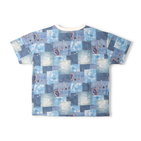 日本童裝 Daddy Oh Daddy 牛仔拼布印花上衣 140-160cm 男童款 夏季 TOPS