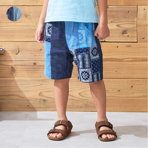 日本童裝 Daddy Oh Daddy 拼布牛仔短褲 90-130cm 男童款 夏季 PANTS