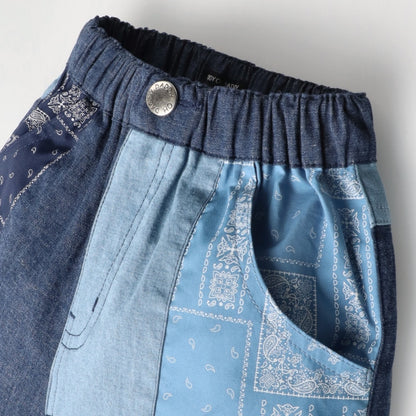 Japanese children's clothing Daddy Oh Daddy patchwork denim shorts 90-130cm boys' summer PANTS 