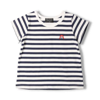 Japanese children's clothing Daddy Oh Daddy Daddico embroidered striped top made in Japan 90-130cm girls summer TOPS 