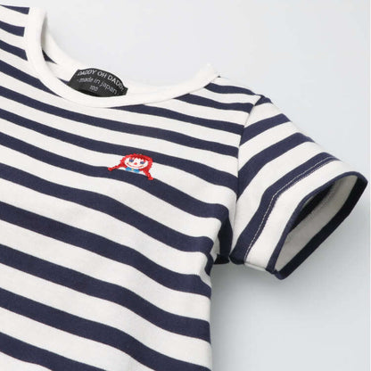 Japanese children's clothing Daddy Oh Daddy Daddico embroidered striped top made in Japan 90-130cm girls summer TOPS 
