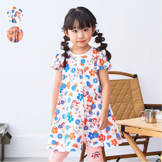 Japanese children's clothing Daddy Oh Daddy Daddico printed short-sleeved dress (90-130cm) for girls in summer 