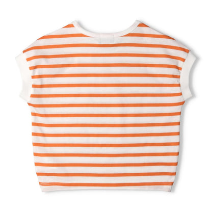 Daddy Oh Daddy Japanese-made Daddico embroidered striped top (90-130cm) for girls (Summer TOPS)