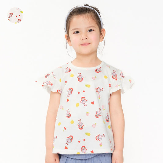 Japanese children's clothing Daddy Oh Daddy Daddico printed short-sleeved top (90-130cm) for girls (Summer TOPS) 