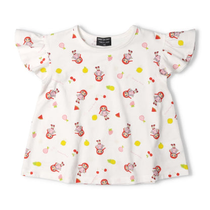 Japanese children's clothing Daddy Oh Daddy Daddico printed short-sleeved top (90-130cm) for girls (Summer TOPS) 