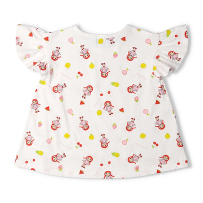 Japanese children's clothing Daddy Oh Daddy Daddico printed short-sleeved top (90-130cm) for girls (Summer TOPS) 