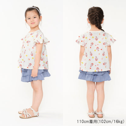 Japanese children's clothing Daddy Oh Daddy Daddico printed short-sleeved top (90-130cm) for girls (Summer TOPS) 