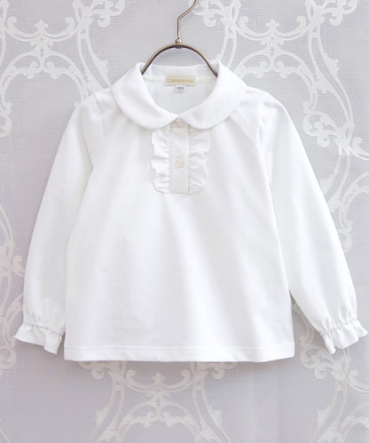 Japanese children's clothing panpantutu classic ruffle shirt 90-150cm girls summer TOPS interview / banquet / performance 