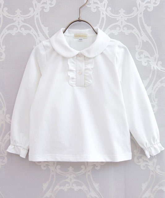 Japanese children's clothing panpantutu classic ruffle shirt 90-150cm girls summer TOPS interview / banquet / performance 