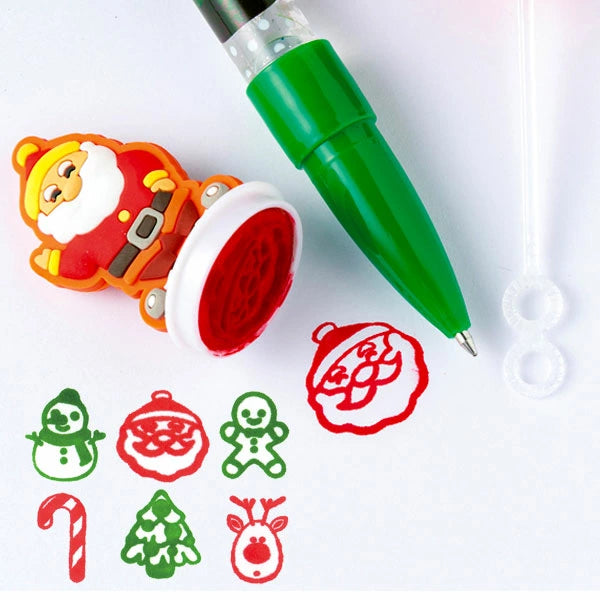 日本直送 聖誕圓子筆 隨機4支  聖誕快樂特輯 Christmas Party 發光/玩具/文具/小禮物