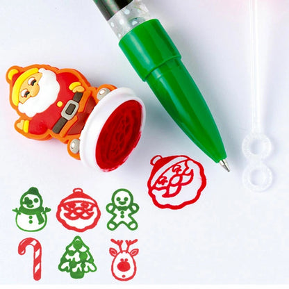 日本直送 聖誕圓子筆 隨機4支  聖誕快樂特輯 Christmas Party 發光/玩具/文具/小禮物