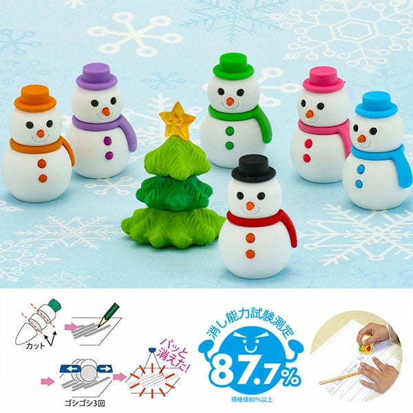 日本直送 聖誕雪人擦膠 一箱60個 聖誕快樂特輯 Christmas Party 發光/玩具/文具/小禮物