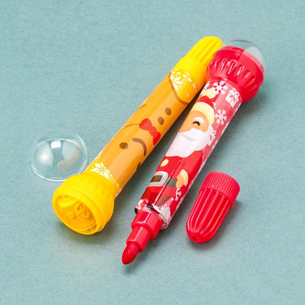 日本直送 聖誕印章筆 隨機12支 聖誕快樂特輯 Christmas Party 發光/玩具/文具/小禮物