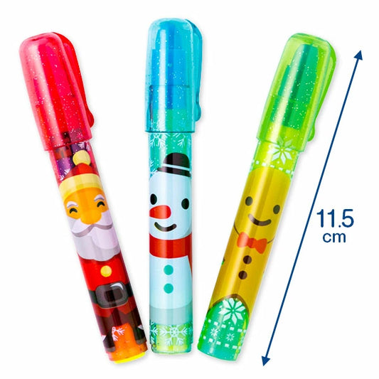 日本直送 聖誕火箭擦膠筆 隨機12支 聖誕快樂特輯 Christmas Party 發光/玩具/文具/小禮物