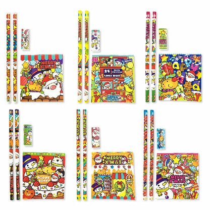 日本直送 聖誕文具套裝 隨機25套 聖誕快樂特輯 Christmas Party 發光/玩具/文具/小禮物