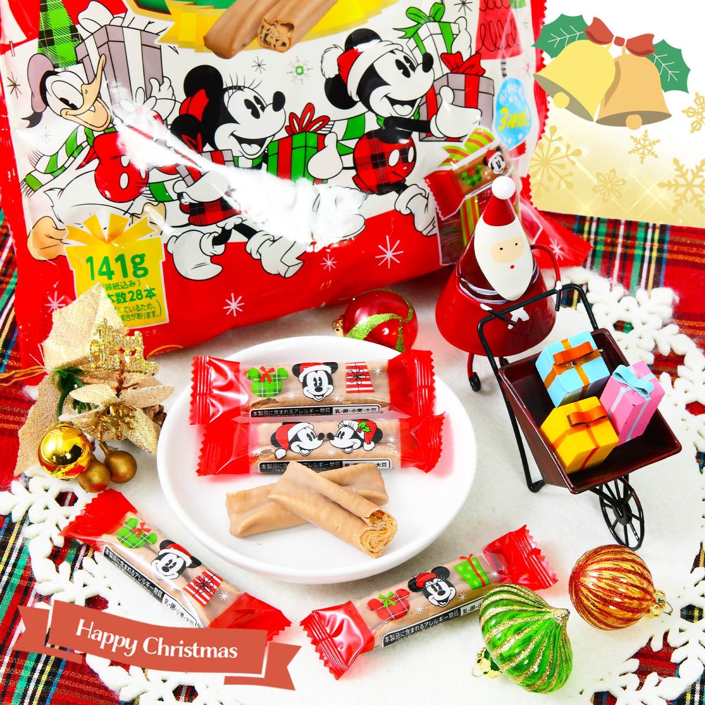 日本直送 Disney 朱古力脆條 141g（約28個裝） Christmas 聖誕快樂特輯 聖誕限定零食