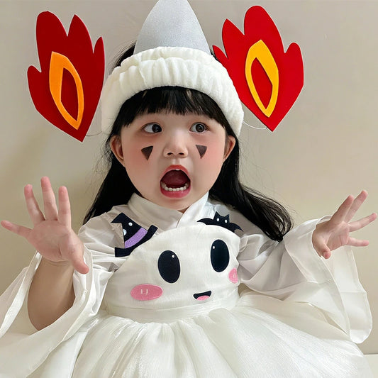 日本直送 可愛幽霊 90-120cm 女童款 萬聖節 Cosplay服裝 Halloween攪鬼特輯