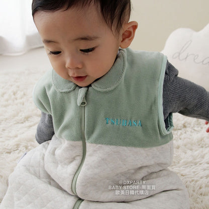 Japanese children's clothing, made in Japan, zippered sleeping bag with embroidered name, newborn - 110cm, autumn and winter boys' and girls' sleeping bag series, newborn baby 