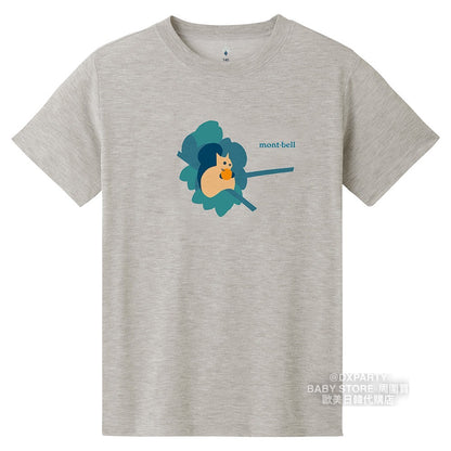 Japanese children's clothing mont-bell UV protection / quick-drying / odor-suppressing squirrel short-sleeved T-shirt 130-160cm boys'/girls' summer TOPS