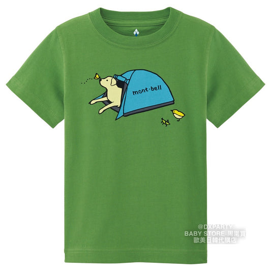 Japanese children's clothing mont-bell organic cotton / UV protection / breathable / moisture wicking Dogy Dome short-sleeved T-shirt 100-120cm boys / girls summer TOPS
